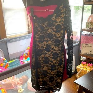 $10 black lace one shoulder dress NWT
